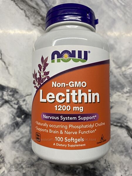 NOW Foods, лецитин без ГМО, 1200 мг, 100 капсул