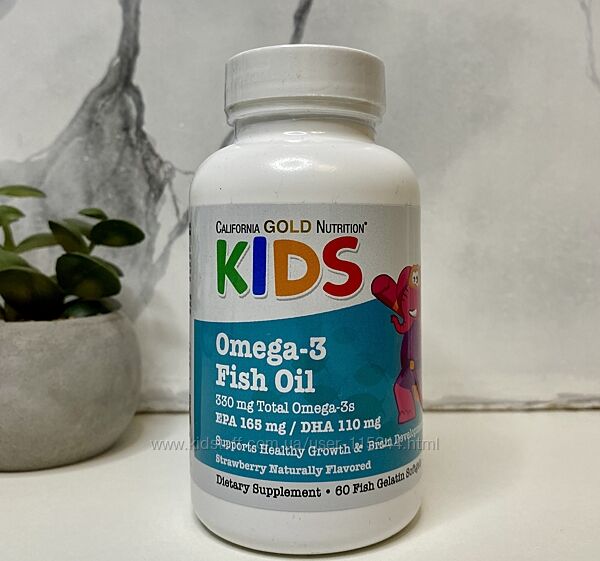 California Gold Nutrition, Kids, рибячий жир з омега-3 для дітей, 60шт