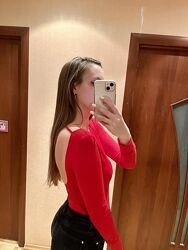 Боді червоний з відкритою спинкою та зйомними чашечками goodgirl m
