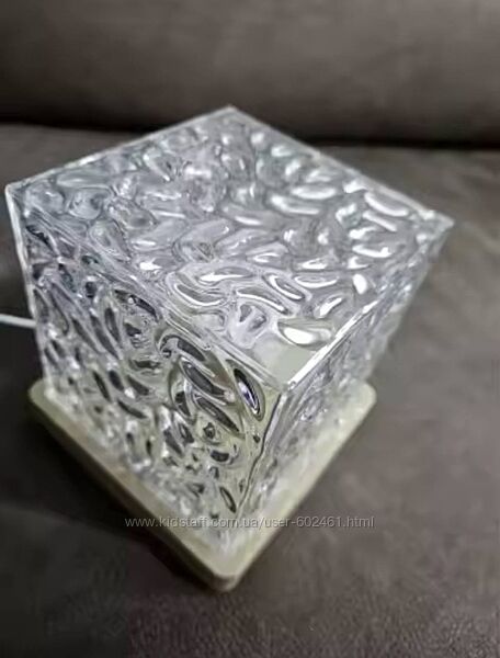 Хрустальная настольная лампа rgb ночник, usb-порт с пультом, куб