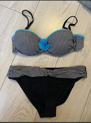 Купальник чорний у клітинку бандо rivage line