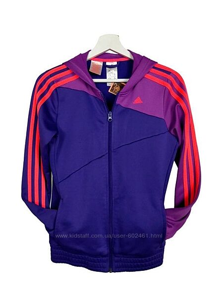 Кофта винтаж спортивная adidas 164 фиолетовая с лампасами детская куртка