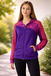 Кофта винтаж спортивная adidas 164 фиолетовая с лампасами детская куртка