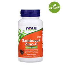Now Foods, Бузина с витамином С и цинком, для детей, 60 таблеток