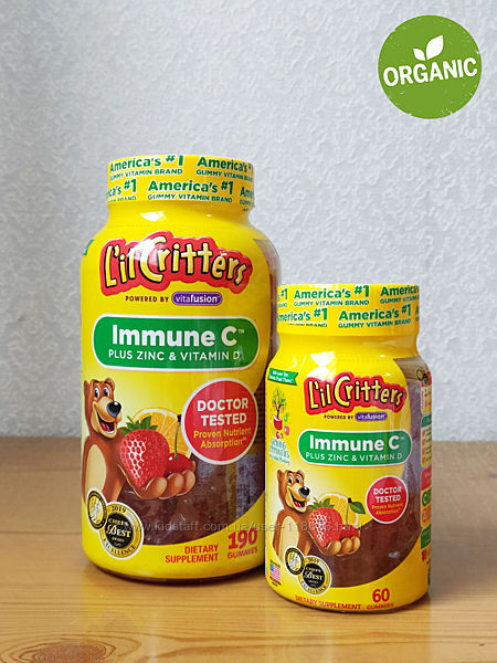 Lil Critters, Immune C, Витамин С, цинк и витамин Д3, 60/190 мармеладок