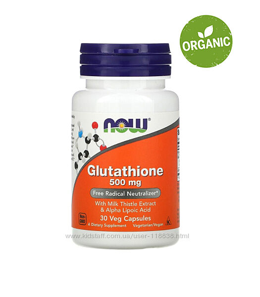 Now Foods, Глутатион, 500 мг, 30 капсул
