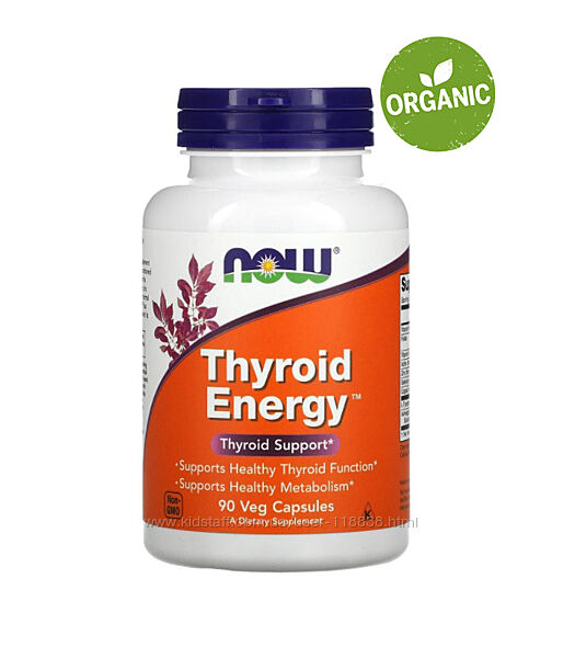 Now Foods, Thyroid Energy, 90 капсул. Поддержка щитовидной железы
