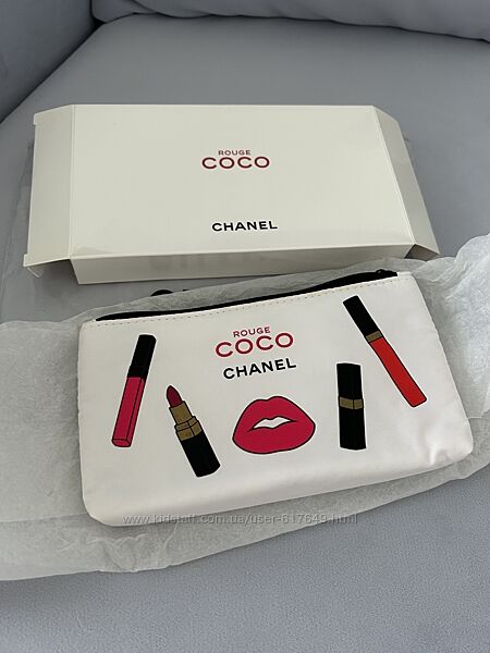 Косметичка текстильна від Chanel coco rouge, з тканини, оригінал  уцінка 