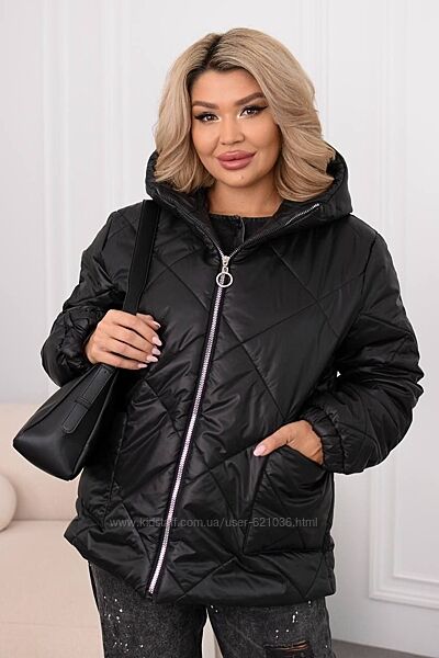 Новиночки Класна ошатна куртка єврозима з капюшоном . Розміри 50-64