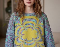 Симпатичный меланжевый свитер, оверсайз.