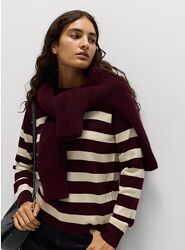 Полосатый свитер, полу гольф в рубчик.