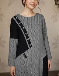 Женское платье в гусиную лапку.