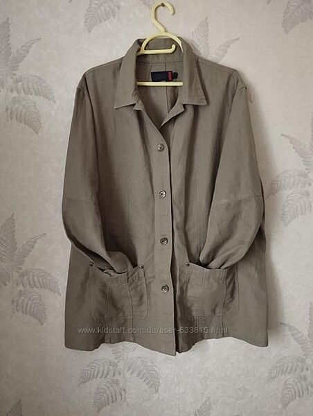 Жакет, пиджак хаки в стиле кэжуал, большой размер.