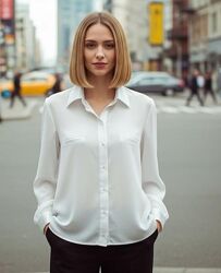 Красивая белая блуза, рубашка.