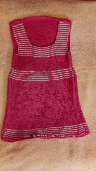 Сарафан девочке вязаный теплый