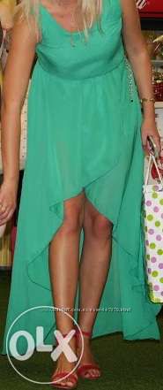Женское длинное зеленое платье M-L, размер 38, 40, 42