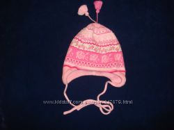 Детская шапочка шапка на зиму для девочки розовая 6 месяцев, 1 год, полгода