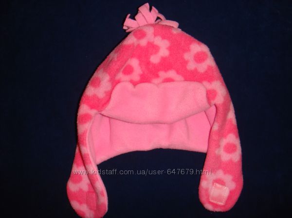 Детская флисовая шапочка шапка Mothercare на зиму для девочки  9-12 месяцев