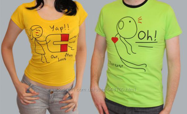 Парная футболка  Love Story  женская и мужская