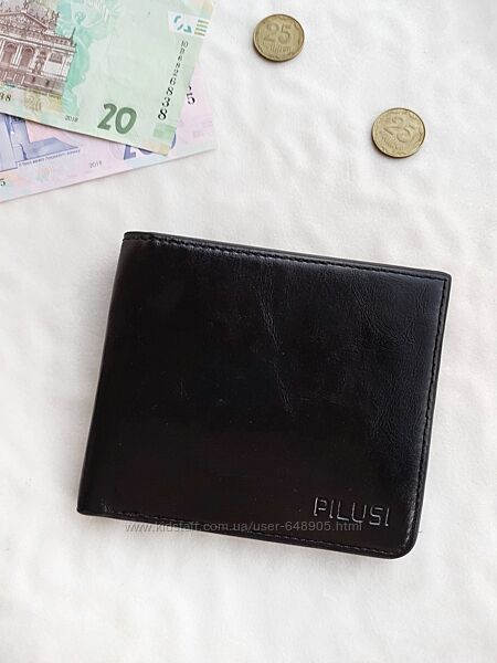 Чёрный мужской бумажник кошелёк