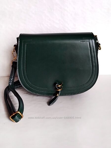Зелёная седельная сумочка с 2 ремнями
