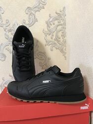 Кожаные мужские кроссовки Puma чёрные 