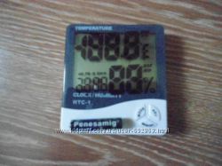 Цифровой термометр часы гигрометр LCD 3 в 1 HTC-1