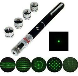 Лазерная указка Лазер Green Laser Pointer  5 насадок Зеленый лазер 