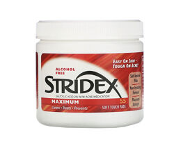 Очищающие салфетки с салициловой кислотой, средство от угрей, Stridex 55 шт