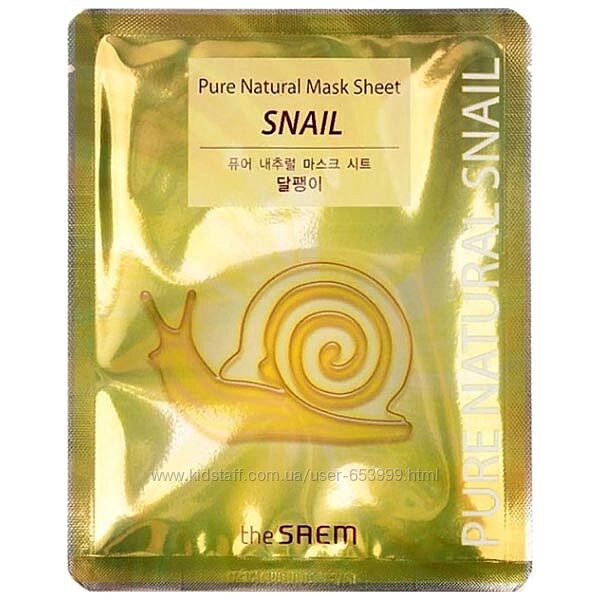 Тканевая маска для лица The Saem Pure Natural Mask Sheet Snail, 20 мл