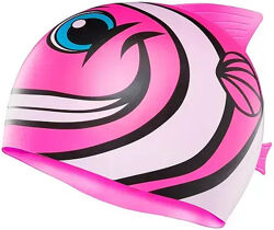 Дитяча шапочка для плавання TYR CharacTYRS Happy Fish Silicone Kids Pink