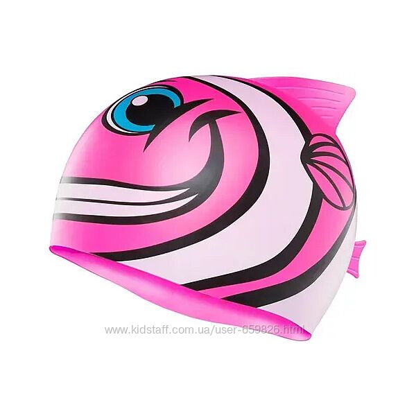 Дитяча шапочка для плавання TYR CharacTYRS Happy Fish Silicone Kids Pink