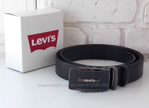 Кожаный мужской ремень автомат Levis кожаный / ремінь автомат чоловічий 
