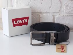  Ремень мужской кожаный Levis в коробке / шкіряний ремінь чоловічий 