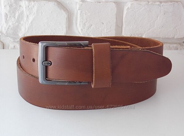 Кожаный мужской ремень коричневый / класичний ремінь коричневий чоловічий
