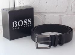 Ремень мужской кожаный Hugo Boss / шкіряний ремінь чоловічий Boss