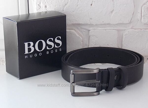 Ремень мужской кожаный Hugo Boss / шкіряний ремінь чоловічий Boss