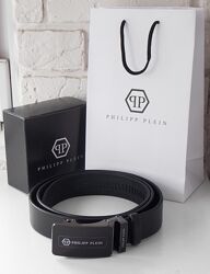Мужской кожаный ремень Philipp Plein / подарунковий ремінь чоловічий