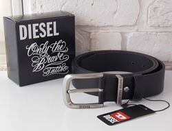 Мужской кожаный ремень Diesel / чоловічий шкіряний широкий ремінь