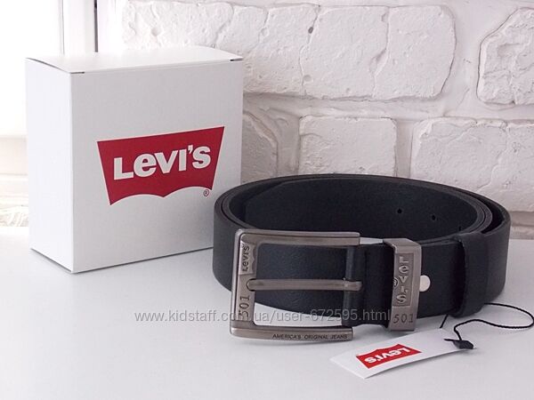 Ремень мужской кожаный Levis / чоловічий ремінь шкіряний