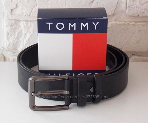 Мужской кожаный ремень Tommy Hilfiger / шкіряний ремінь чоловічий