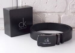 Мужской кожаный ремень Calvin Klein / чоловічий ремінь чорний