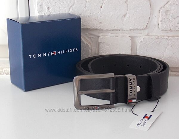 Кожаный мужской ремень Tommy Hilfiger в подарочной упаковке