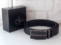 Кожаный мужской ремень Calvin Klein / чоловычий ремінь автомат шкіряний