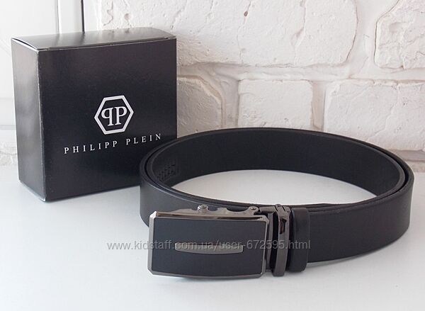 Мужской кожаный ремень Philipp Plein / ремінь чоловічий шкіряний