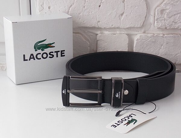 Кожаный мужской ремень Lacoste в коробке
