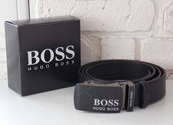 Мужской кожаный ремень Boss автомат / ремінь-автомат чоловічий шкіряний 