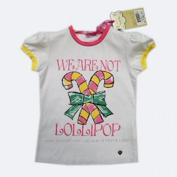 белая футболка для девочки с принтом We Are Not Lollipop