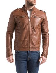 Шкіряна куртка Blue Wellford BRISBANE COGNAC Франція