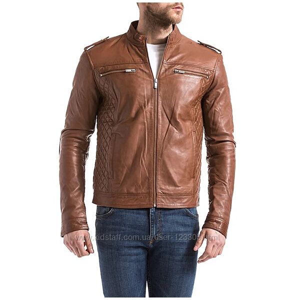 Шкіряна куртка Blue Wellford BRISBANE COGNAC Франція